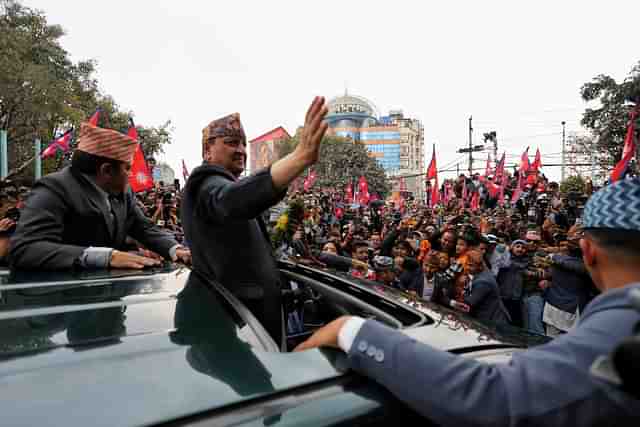 Former King Gyanendra waves to large crowds on his arrival at Kathmandu (File Photo) (Representative Image)