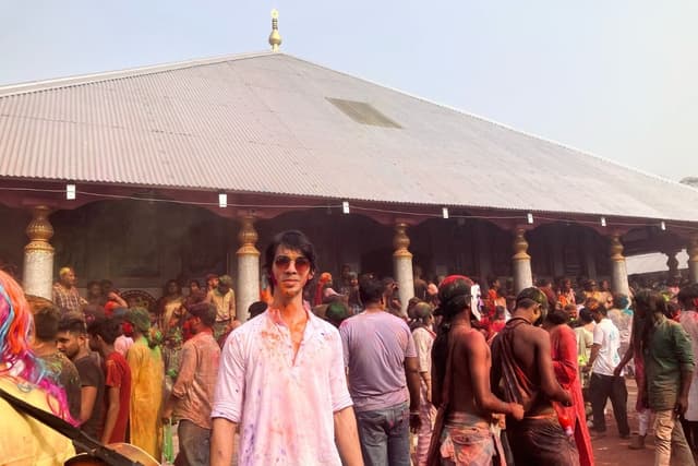 Outside the Kirtan Ghar of Sri Sri Barpeta Satra