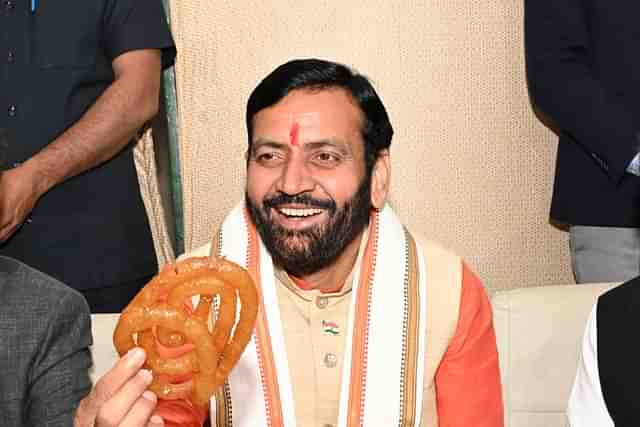 Haryana CM Nayab Saini celebrates budget with jalebi