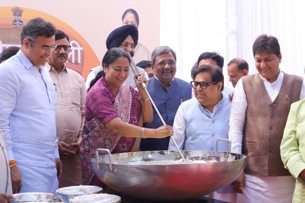 Delhi CM Rekha Gupta in Halwa ceremony ahead of Budget