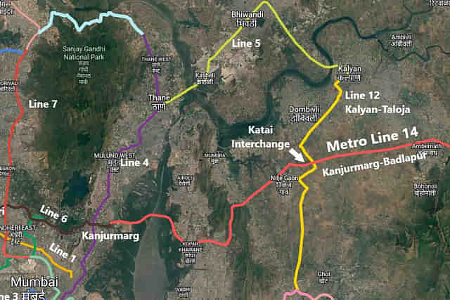 Mumbai Metro 14 Project map (Free press journal)