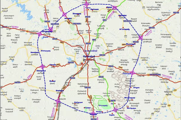 Proposed route of Hyderabad Regional Ring Road (Government of Telangana)
