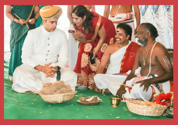 Ms Yashaswini Sharama with the Maharaja of Mysore.