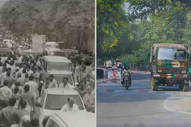 A street in Meerut (left) and Meerut Cantonment area (right).