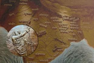 Murals of Chanakya and Akhand Bharat in the Parliament building.