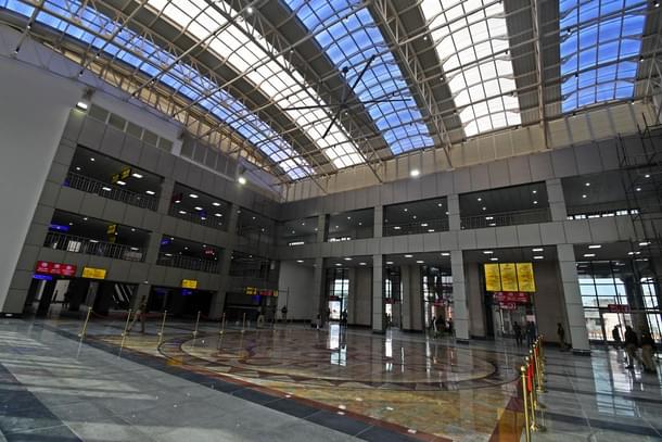 Lobby of newly developed Ayodhya railway station with expanded capacity