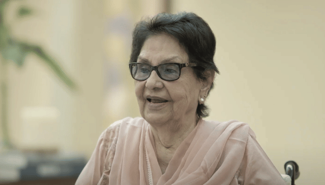 Sarla Ahuja, at her Delhi residence. (2023) 