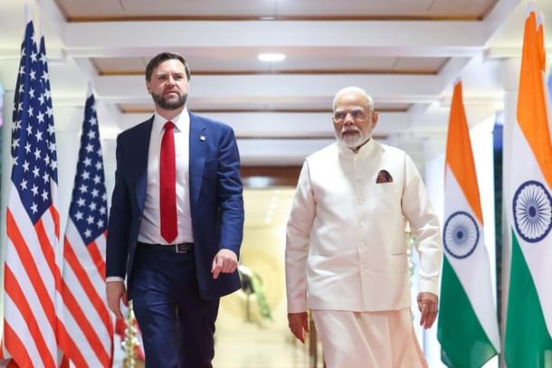 US VP J D Vance with PM Narendra Modi