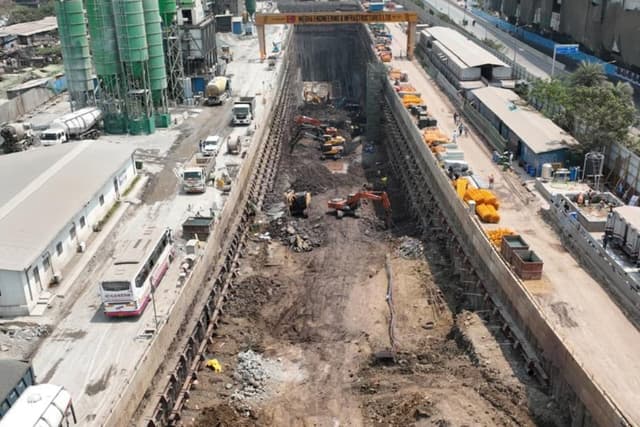 Under construction Mumbai bullet train station (Pic Via NHSRCL)