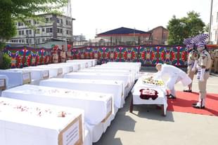 Home Minister Amit Shah lays wreath for the tourists killed in Pahalgam terror attack.