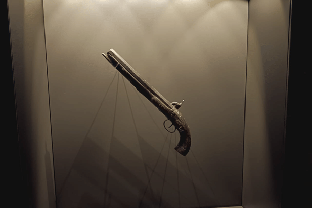 Pistol used in 19th century.