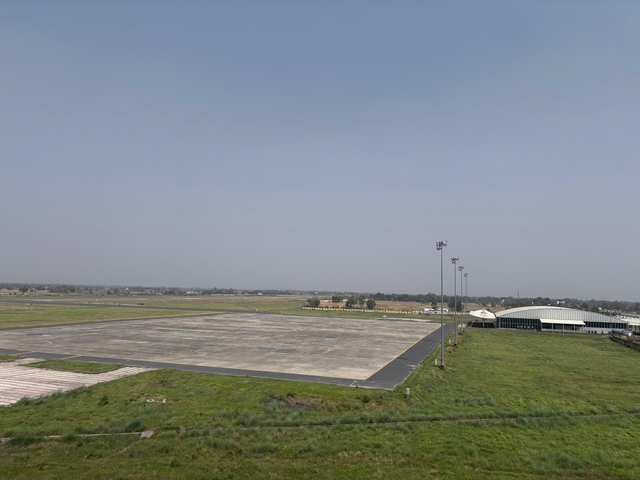 Aircraft parking and 3200m long runway of the international airport. (Source: Swarajya)