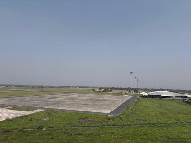 Aircraft parking and 3200m long runway of the international airport. (Source: Swarajya)