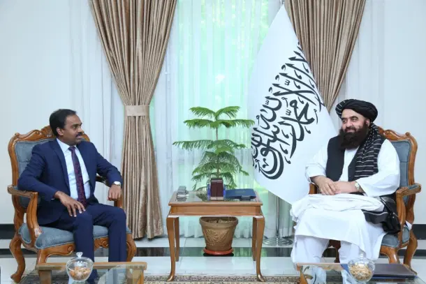 Indian diplomat responsible for managing relations with Afghanistan met the Taliban's interim foreign minister in Kabul