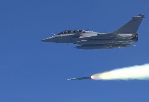 A Rafale fighter test-firing a Meteor missile