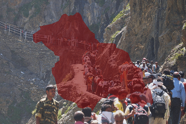 Pilgrims at Amarnath Yatra.