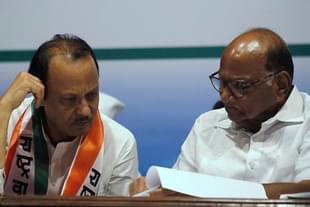 Sharad Pawar (R) and his nephew Ajit Pawar (L). (File Photo)