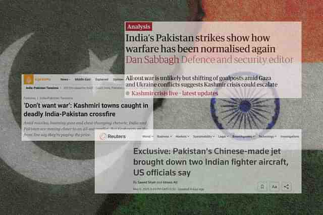 Western and West Asian media portals drawing false equivalence between India and Pakistan.