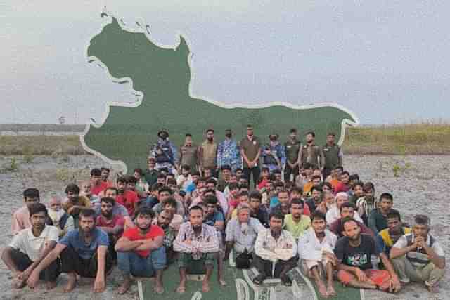 The group of illegal Bangladeshi immigrants at Mandarbaria island in the Sundarbans.
