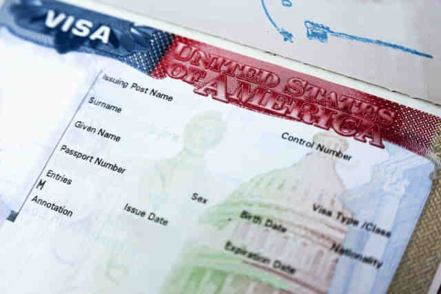 Representative image of a US Visa 
