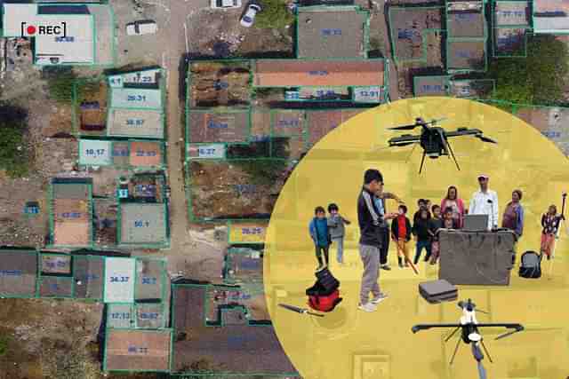 Under SVAMITVA, land survey is carried out in villages using drones.