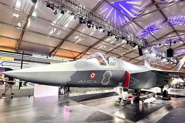 A full-scale model of AMCA unveiled at Aero India 2025 (MoD/Twitter)