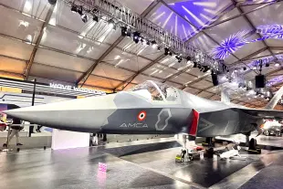 A full-scale model of AMCA unveiled at Aero India 2025 (MoD/Twitter)