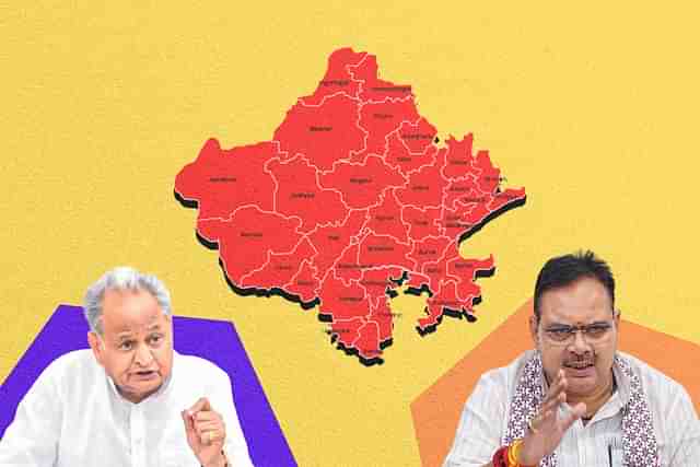 Rajasthan's Former CM Ashok Gehlot (left) and Incumbent CM Bhajan Lal Sharma (right).