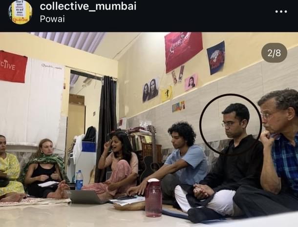 Anupam Guha (in circle) at an event by Collective Mumbai, a communist organisation.