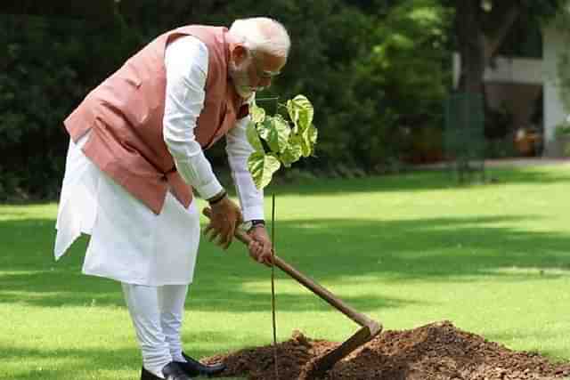 PM Modi planting Sindoor sapling (X@narendramodi)