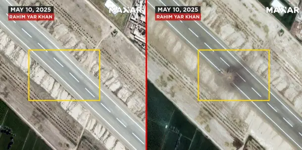 Rahim Yar Khan airbase of the Pakistan Air Force (@VishnuNDTV/X)\