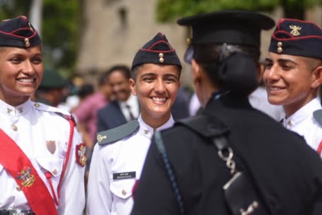 Women cadets at the POP