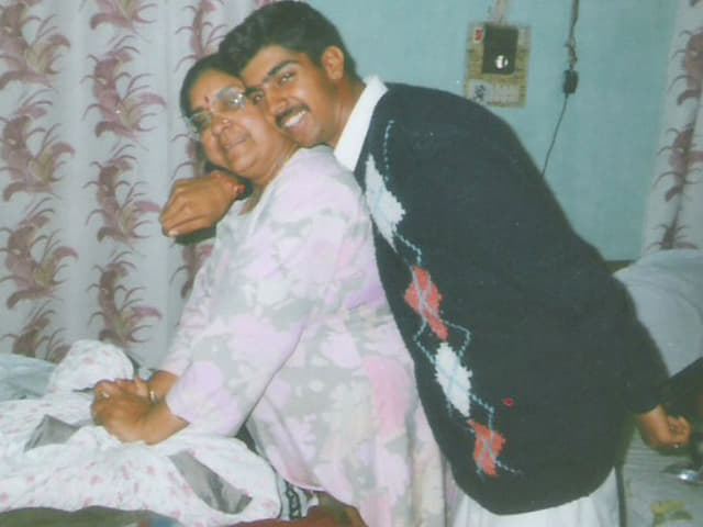 Captian Saurabh Kaila with his mother.