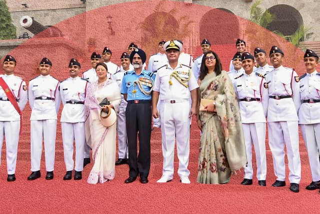 First batch of women cadets at NDA.