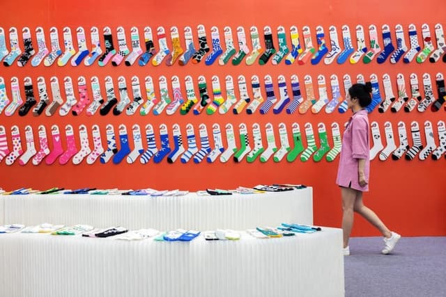 A hosiery expo in China