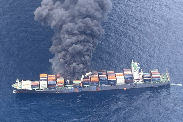 The Singapore-flagged ship MV Wan Hai 503