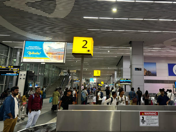 Interior view of Kolkata airport’s arrival area