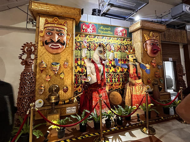 Traditional Assamese cultural installation inside ar arrival ares of Guwahati airport