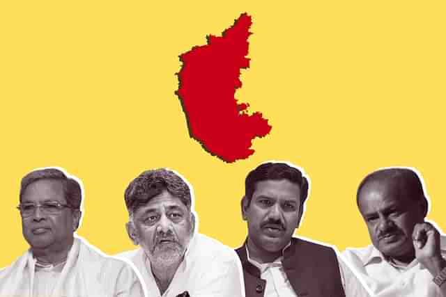 Karnataka CM K Siddaramaiah, Dy CM DK Shivakumar, BJP Karnataka Chief BY Vijayendra, JD(S) Karnataka Chief HD Kumaraswamy [left to right].