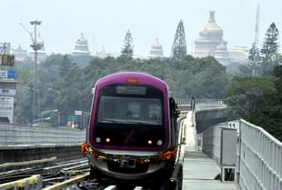 Namma Metro from Mahatma Gandhi Road to Byappanahalli in Bengaluru on October 20, 2011.  (Photo by Jagdeesh MV/Hindustan Times via Getty Images) (Representative Image)