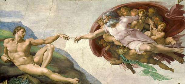 Michelangelo's  'The Creation of Adam'.