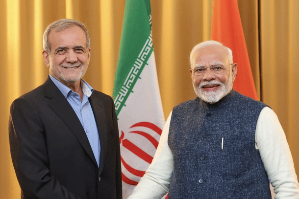 PM Modi with Iran's President Masoud Pezeshkian