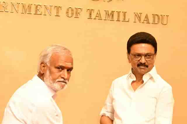 Tamil Nadu’s Minister for Hindu Religious and Charitable Endowments, Sekar Babu with CM M K Stalin