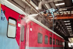 Train cleaning using drones