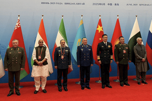 Defence Minister Rajnath Singh with other SCO Defence Ministers