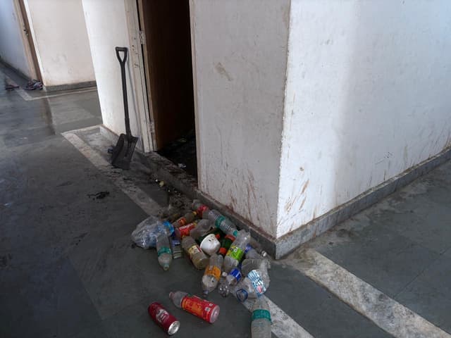 Waste taken out from shafts while cleaning.