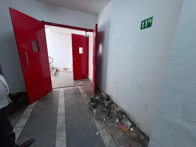 The leftover construction material. 