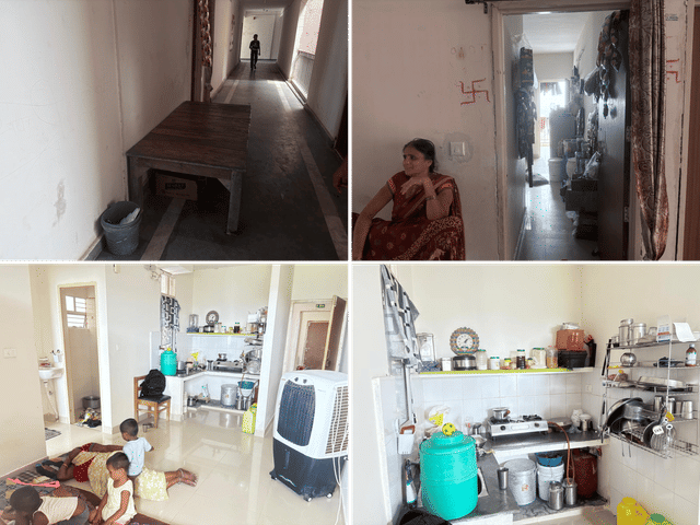 Many also care about the corridors. Some have kept their own dustbins.
Inside the unit provided. (Bottom)