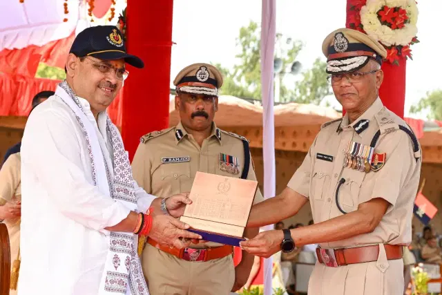 Rajasthan CM Bhajan Lal Sharma with Utkal Ranjan Sahoo