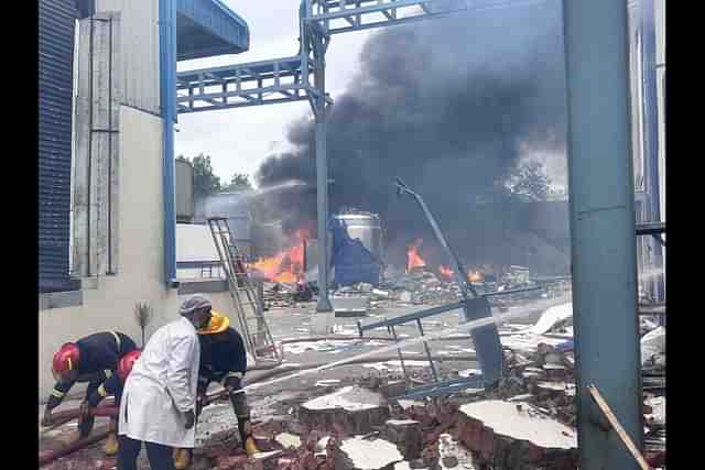 Explosion took place at the Sigachi Industries Pvt. Ltd. factory in the Pashamylaram industrial area in Sangareddy district on 30 June, 2025 (Credit: @OsintUpdates/X)